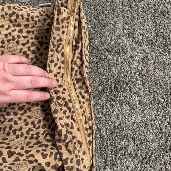 Leopard Print Ribbed Boho Purse Bag w/ Multicolor Straps & Smiley Faces - Picture 13 of 13